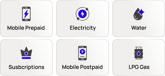 Marketplace categories employees can redeem: mobile prepaid, electricity, water, subscriptions, mobile postpaid and LPG gas